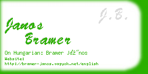 janos bramer business card